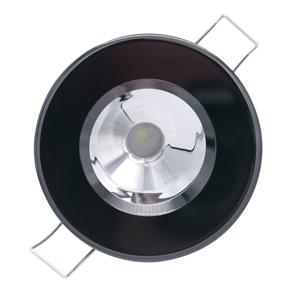 Lumitec Illusion Flush Mount LED Down Light Spectrum RGBW Cool White Black Housing Chrome Reflector 117167