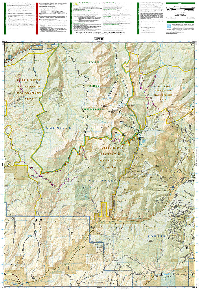 National Geographic Trails Illustrated Colorado Gunnison Pitkin Topo Map 132 image 2
