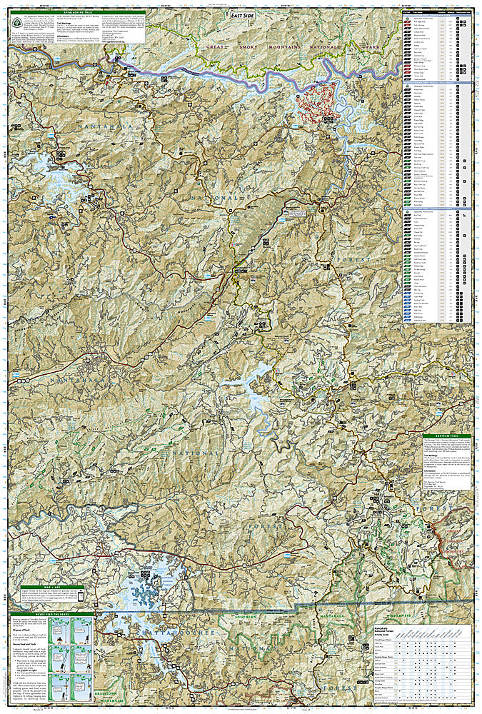 National Geographic Trails Illustrated NC Fontana and Hiwassee Trail Map 784 image 2