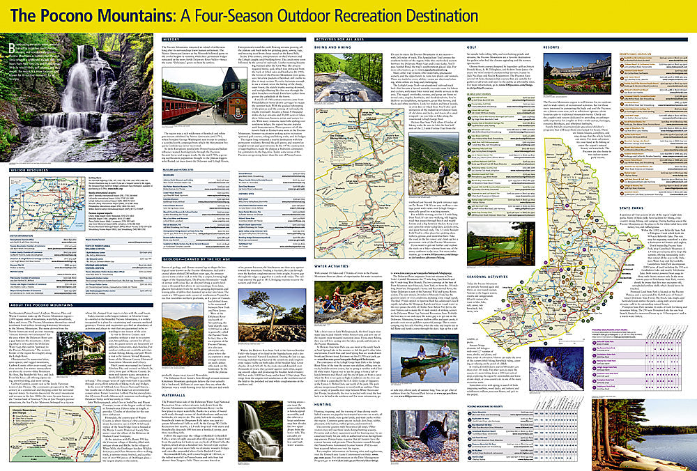 National Geographic The Pocono Mountains Destination Touring Map image 2