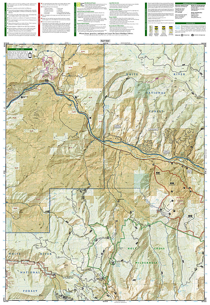 National Geographic Trails Illustrated Colorado Eagle / Avon Topo Trail Map 121 image 2