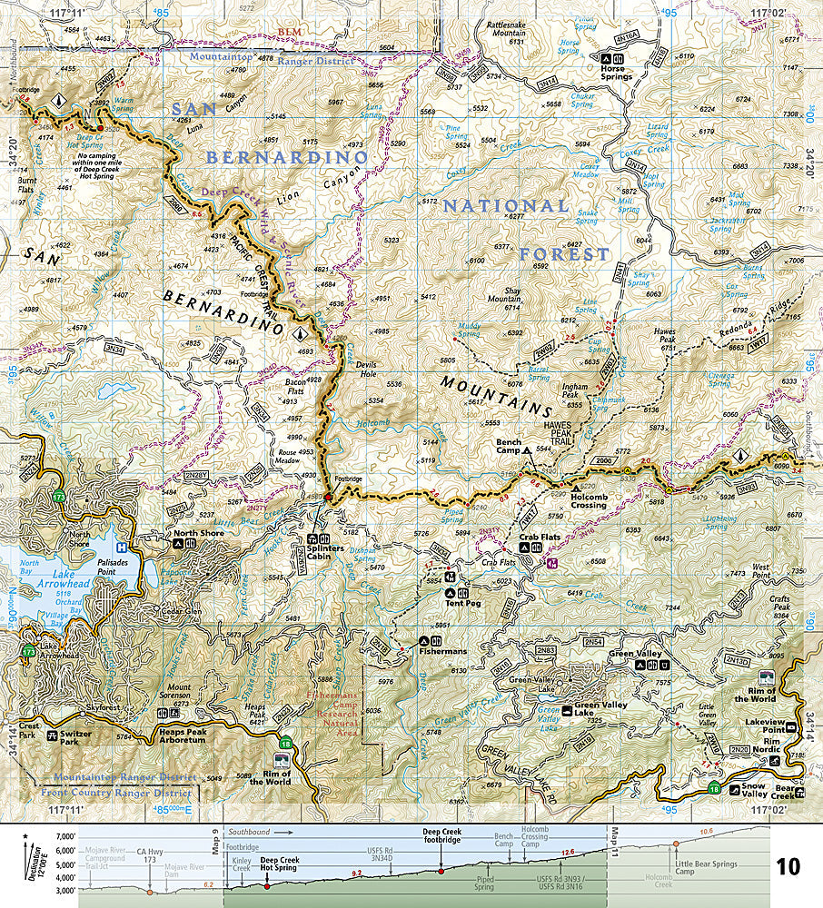 National Geographic Topographic Map Guide – PCT CA San Gabriel & San Bernardino image 2