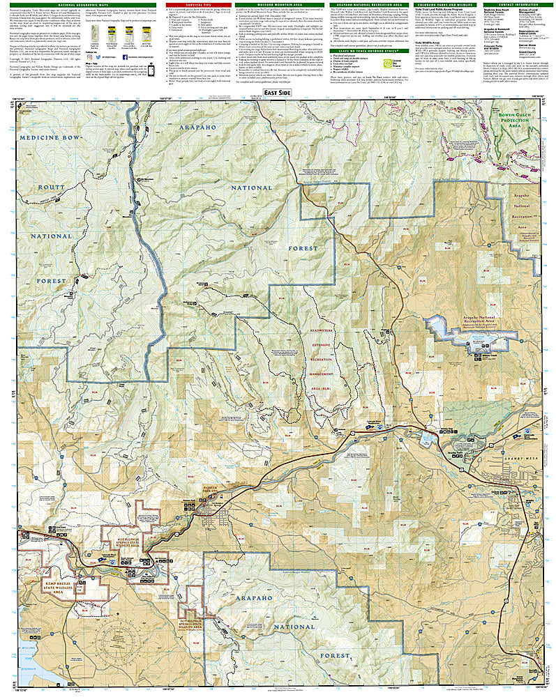 National Geographic Trails Illustrated CO Kremmling / Granby Topo Trail Map 106 image 2