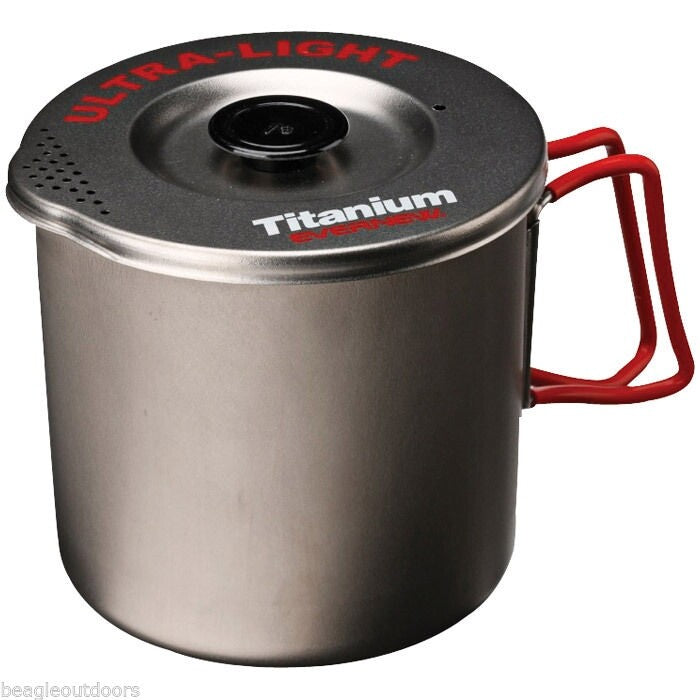 Evernew Titanium Ti Ultralight Pasta Pot 750ml w/Pour Spout/Strainer Lid ECA547