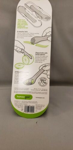 Humangear GoBites Trio Spoon/Fork/Knife/Pick w/Case Combo Utensil Blue--BPA-Free