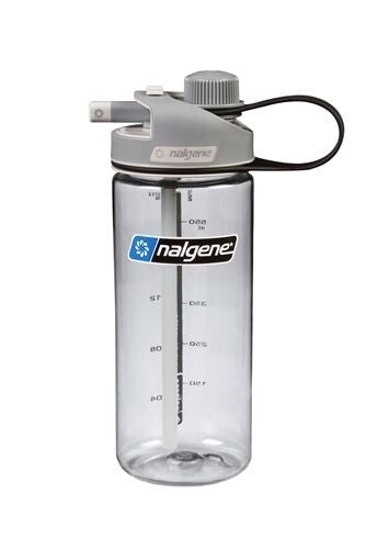 Nalgene Multidrink 20oz Sustain Clear Bottle w/Gray Cap BPA-Free