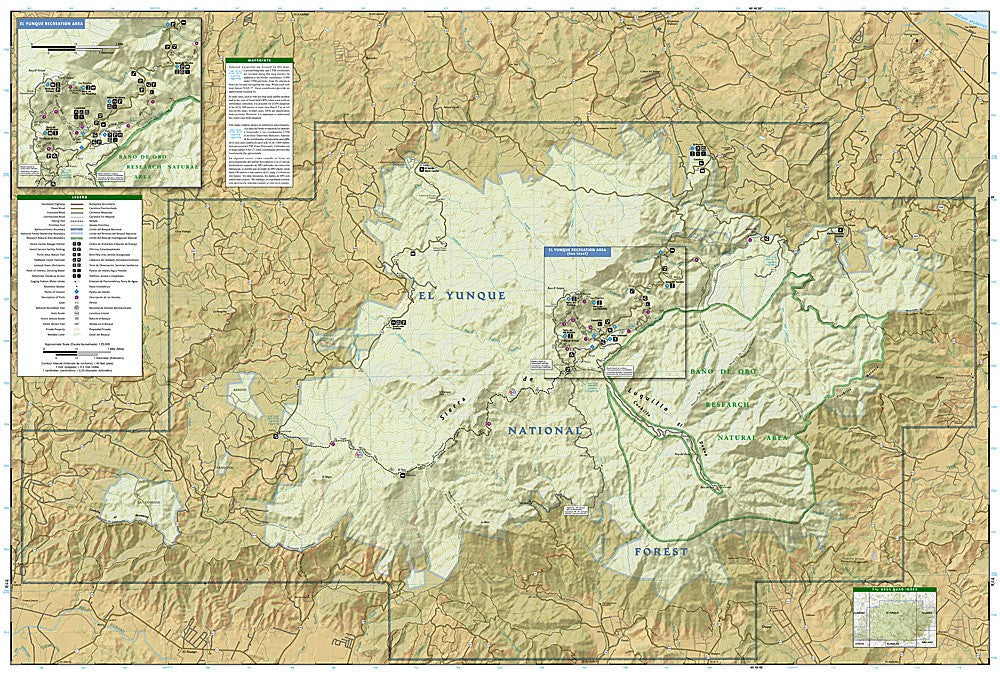 El Yunque Caribbean National Forest PR Waterproof Topo Map Hiking Trail #790