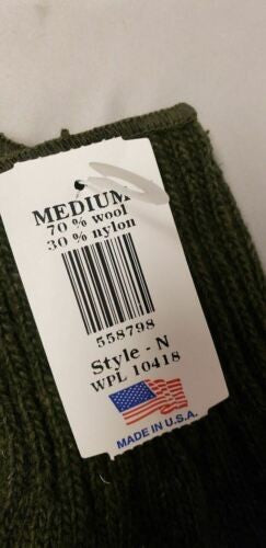 Newberry Knitting Wool/Nylon Blend Liner Gloves Pair Size M Forest Green Glove