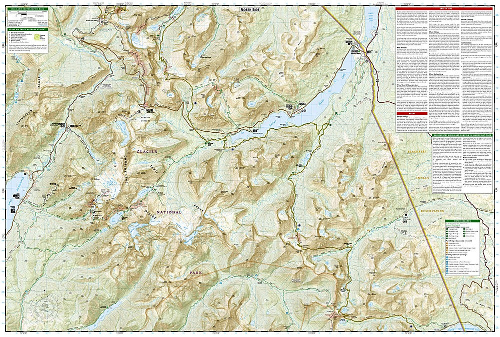 Glacier Waterton Lakes National Park MT Waterproof Map Bundle Hiking Camping