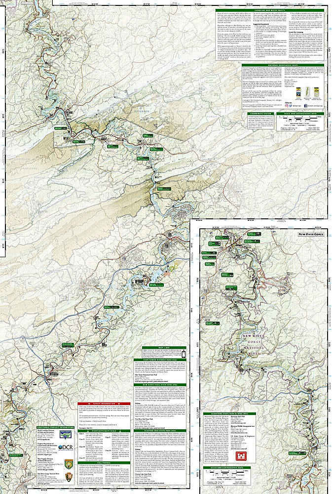 New River Blueway NC Waterproof Map Kayaking Canoeing Paddling Trail #773