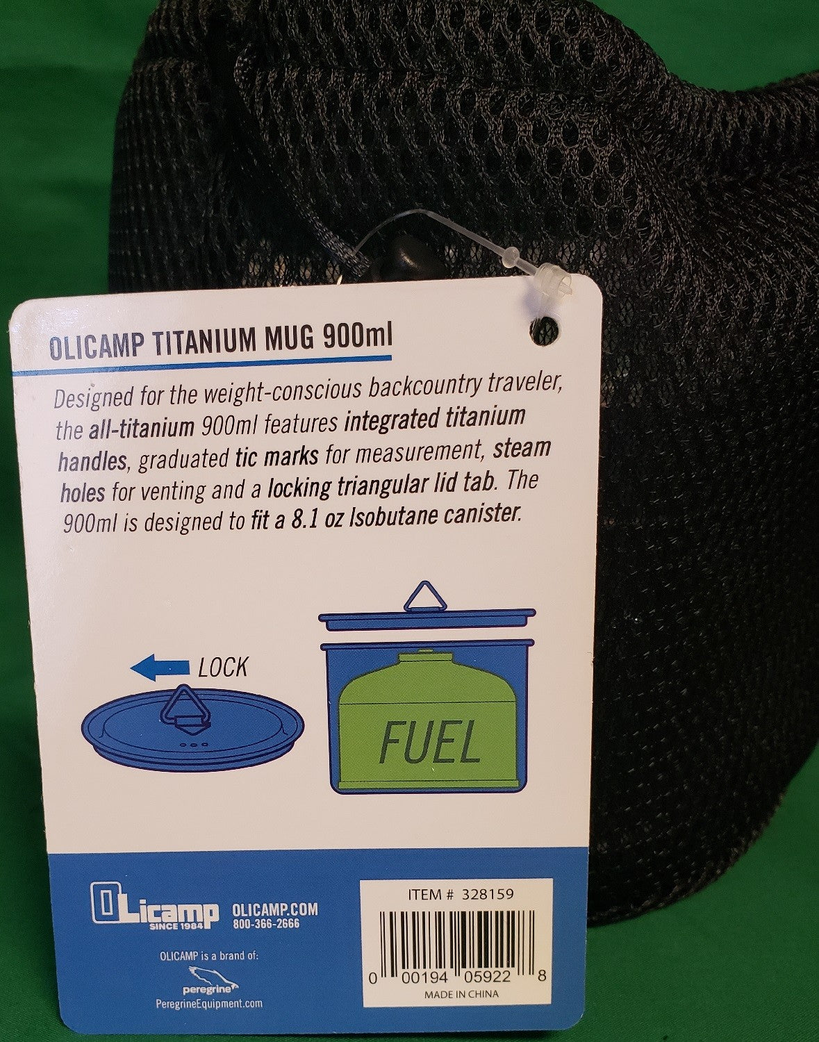 Olicamp Space Saver Ultralight Titanium 900ml Pot w/Folding Handles, Lid, & Bag