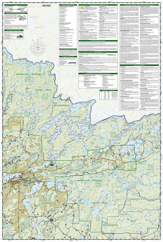 Superior National Forest West MN Waterproof Topo Map Hiking Camping Canoe #753