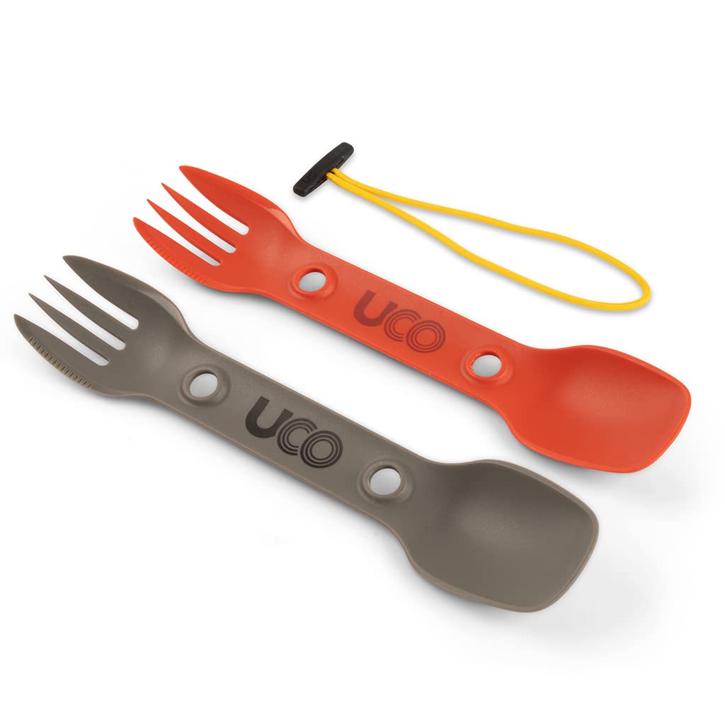 UCO Eco Utility Spork 2-Pack - Chili & Slate - Camping Utensil image 0