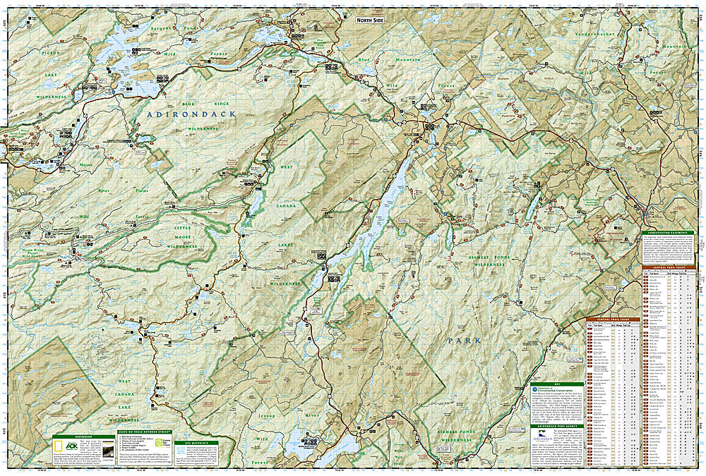 National Geographic NY Northville/ Raquette Lake Trails Illustrated Map 744 image 2