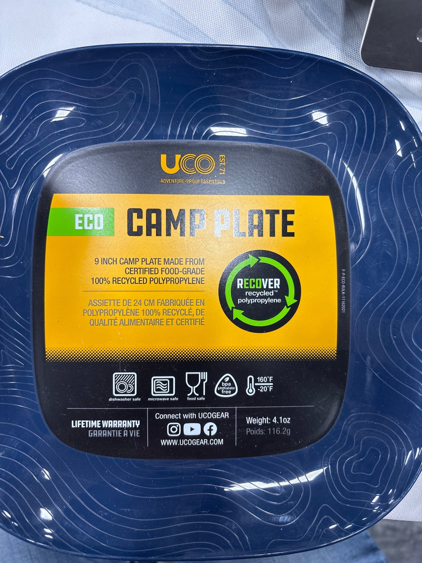 UCO Camp Plate - Ocean Blue | Durable Outdoor Dining Plate