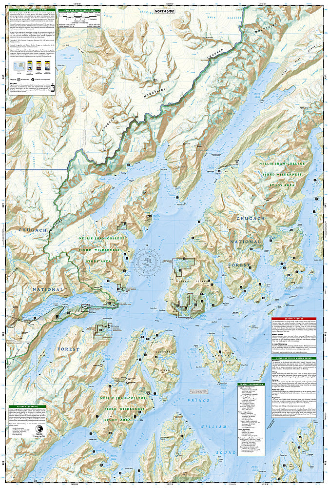 National Geographic Trails Illustrated Alaska Prince William Sound West Map 761 image 2