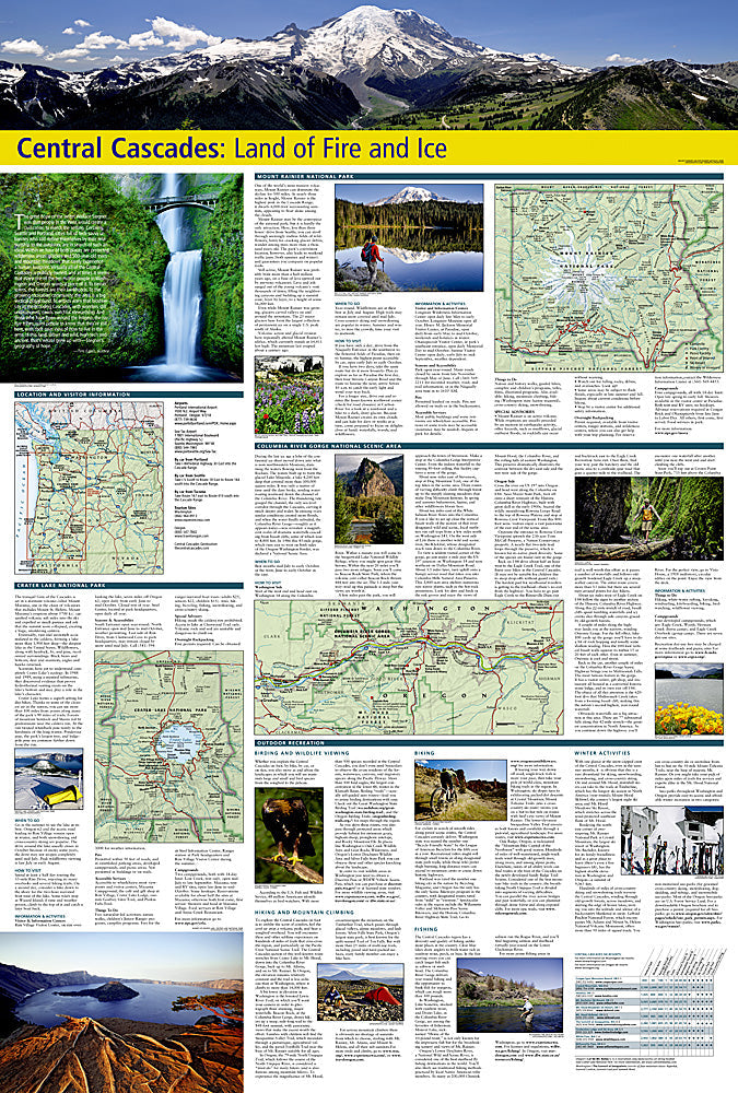 National Geographic Central Cascades Destination Touring Map & Guide DM01020690 image 2