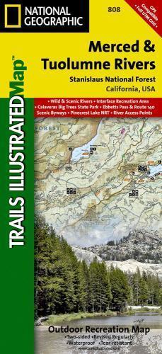 National Geographic Trails Illustrated CA Merced Tuolumne Rivers Map 808