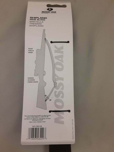 Mossy Oak Hunting Shipland Adjustable 1.25" Web Rifle Sling Black w/Swivels image 2