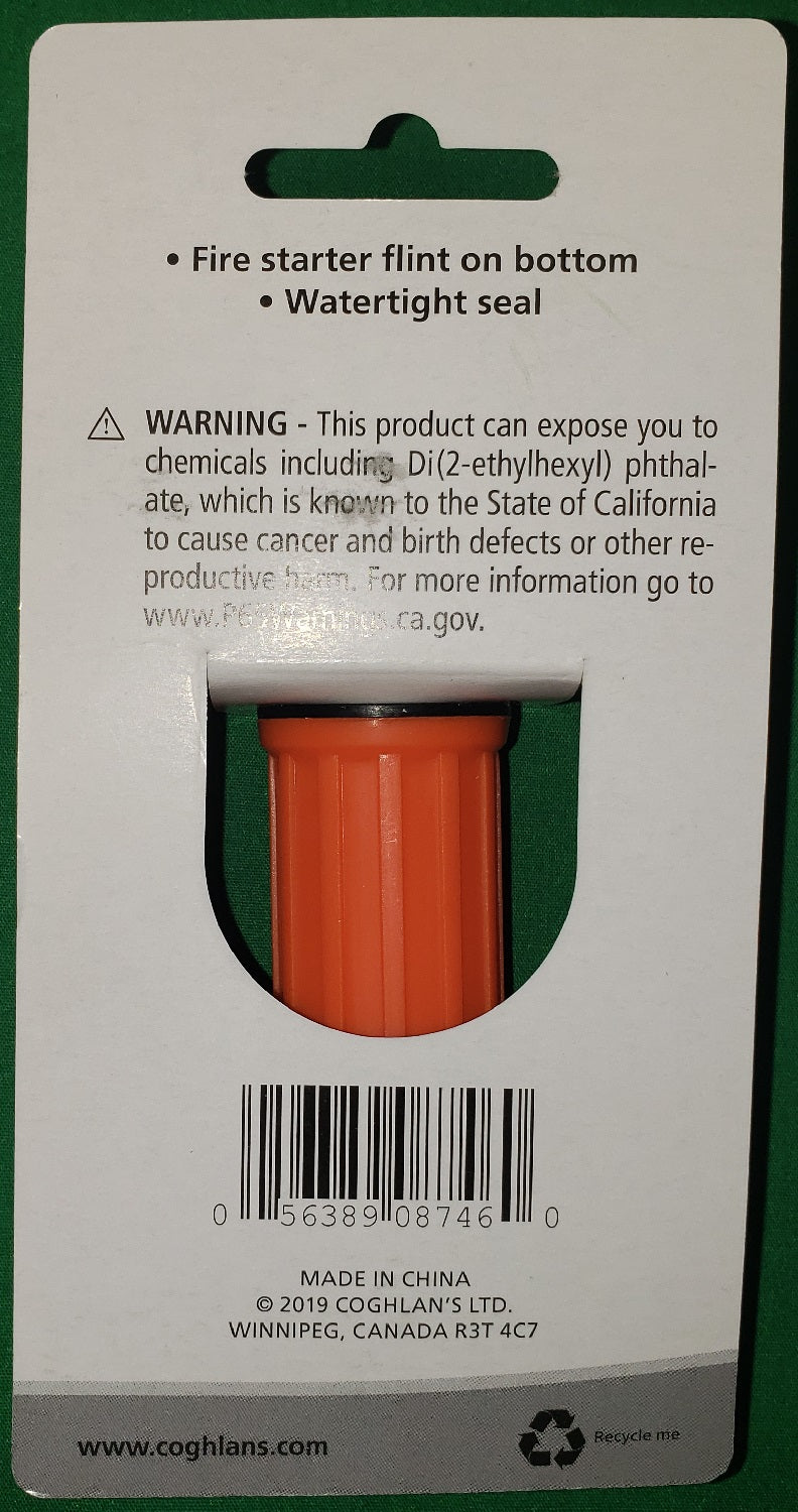 Waterproof Match Box - Orange Plastic with Flint - Camping Survival image 1