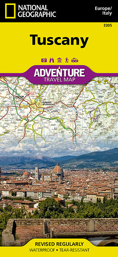National Geographic Trails Illustrated Map â€“ Adventure Tuscany Region of Italy image 0