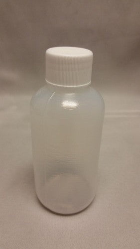 Boston Round Ultralight HDPE Plastic Storage Bottle w/Lid 4oz Natural image 0