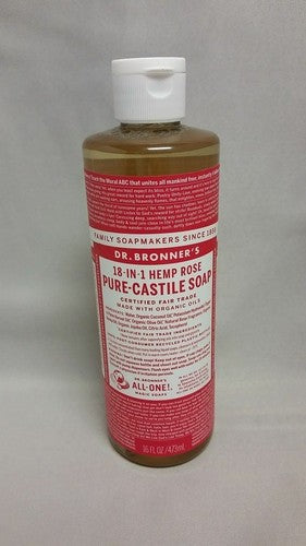Dr Bronner's / Bronners 18-In-1 Hemp Rose Scent Pure-Castile Soap 16 oz Organic image 2