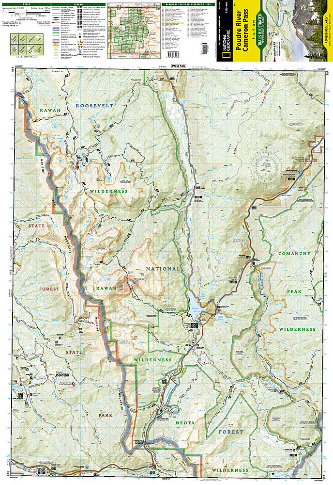 National Geographic Trails Illustrated Colo Poudre River Cameron Pass Map 112 image 1