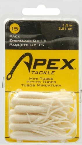 Apex Tackle Hollow Body Mini Tube 1.5" White Pearl Fishing Lure 15-Pack image 0