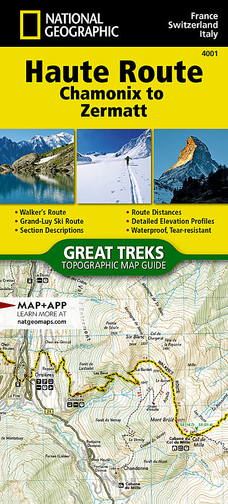National Geographic Trails Illustrated Map Haute Route:Chamonix to Zermatt #4001 image 0