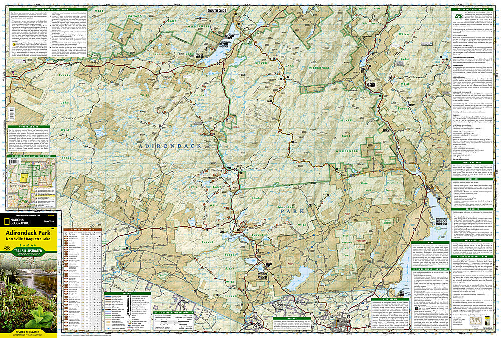 National Geographic NY Northville/ Raquette Lake Trails Illustrated Map 744 image 1