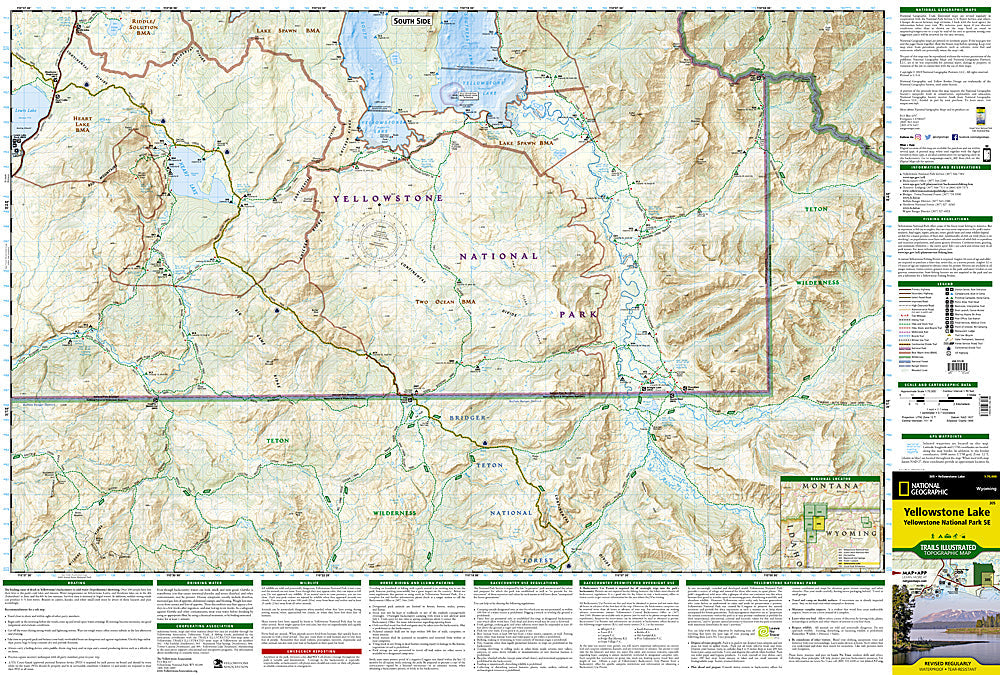 National Geographic Trails Illustrated WY Southeast Yellowstone Lake Map 305 image 1
