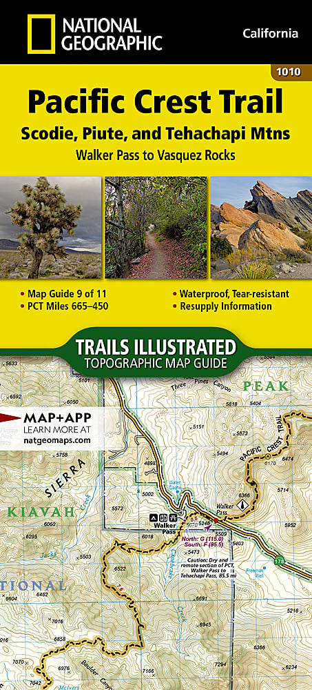 National Geographic Topographic Map Guide â€“ PCT CA Scodie &amp; Piute Mtns #1010 image 0