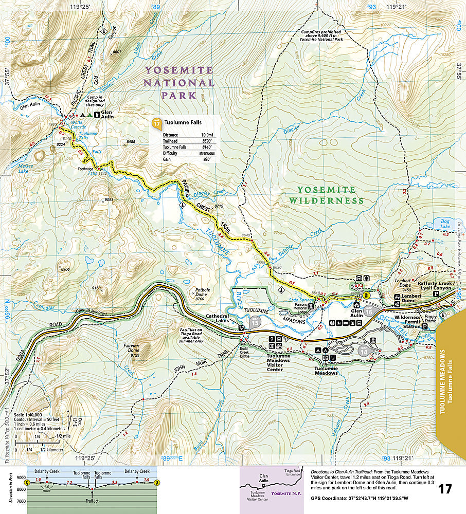 National Geographic TI Yosemite National Park Day Hikes Topographic Map Guide image 2