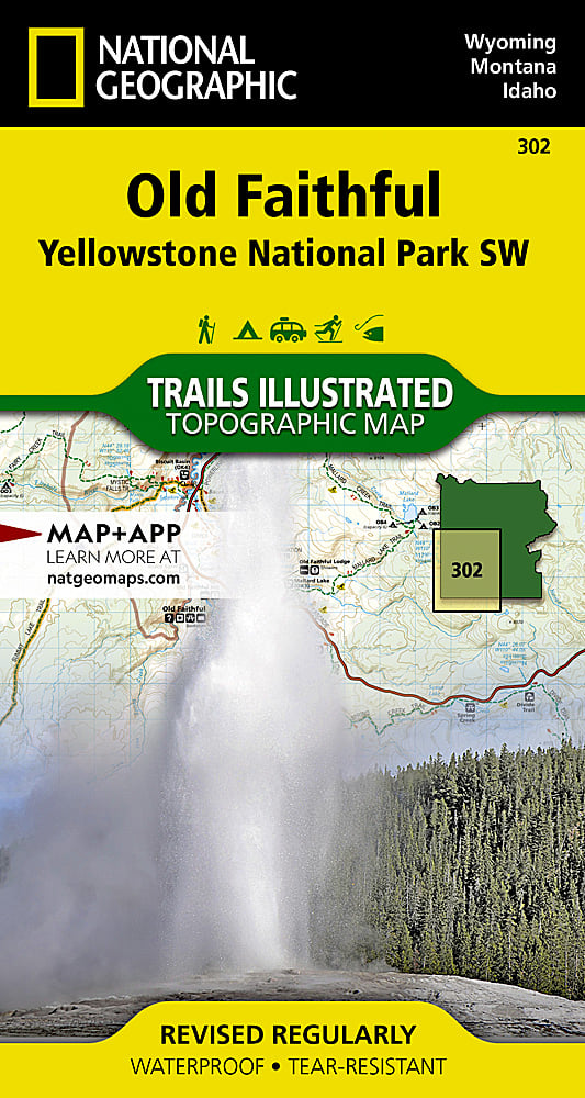 National Geographic Trails Illustrated WY SW Yellowstone Old Faithful Map 302 image 0
