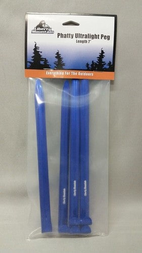 Liberty Mountain Phatty Ultralight Hard Anodized Blue Tent Stakes Peg 6-Pack image 0