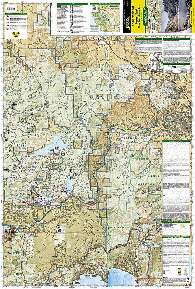 National Geographic CA NV Tahoe National Forest Map Pack TI01021198B image 8