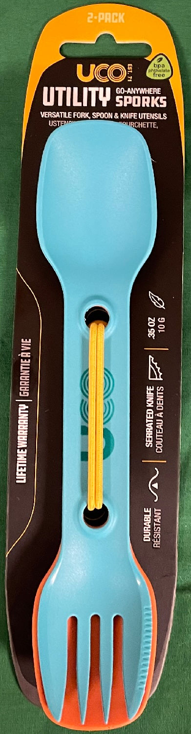 UCO Utility Spork 2-Pack - Teal & Orange - 3-in-1 Camping Utensil image 9