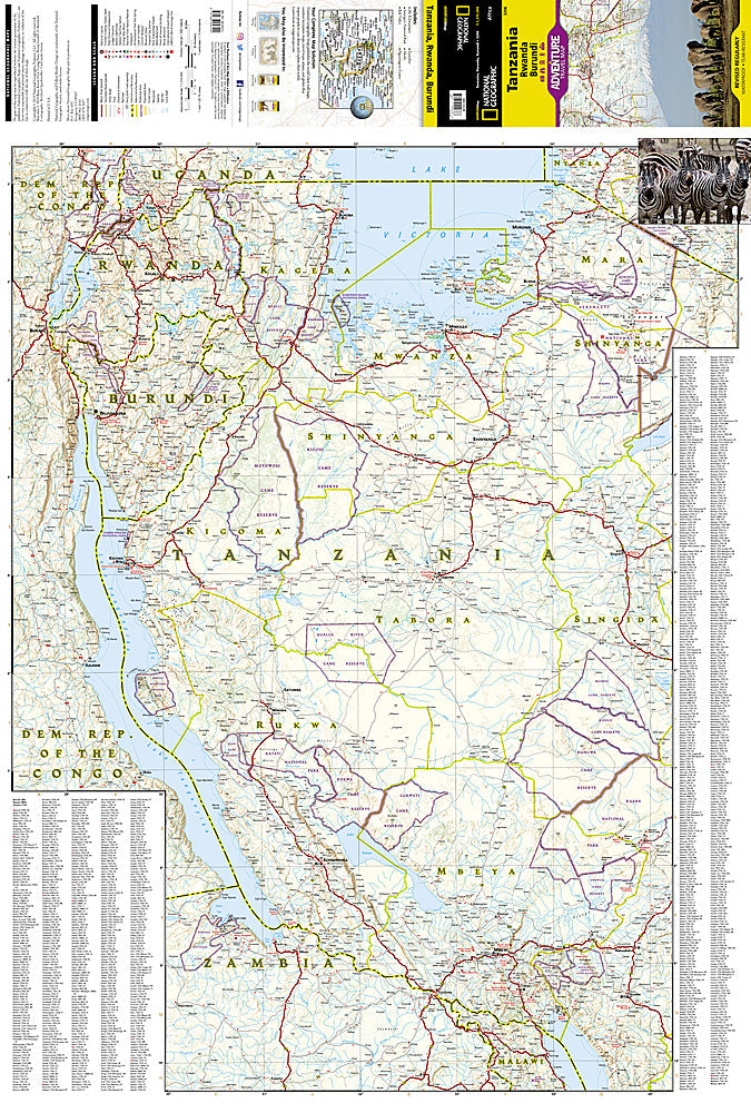National Geographic Adventure Map Tanzania/Rwanda/Burundi AD00003206 image 1