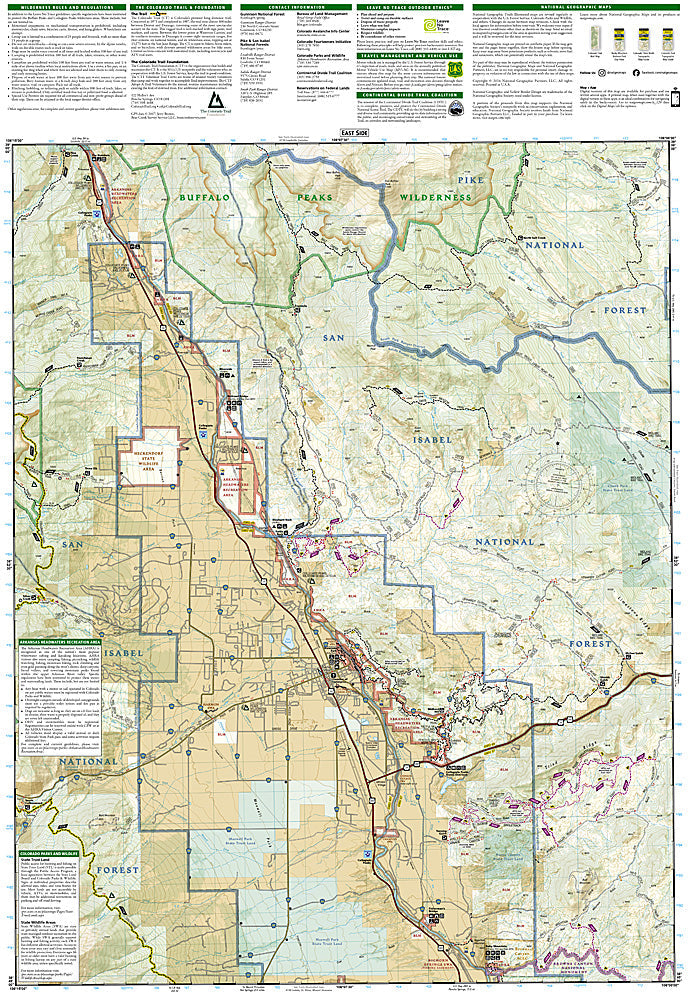 National Geographic Trails Illustrated Colo Buena Vista Collegiate Peaks Map 129 image 2
