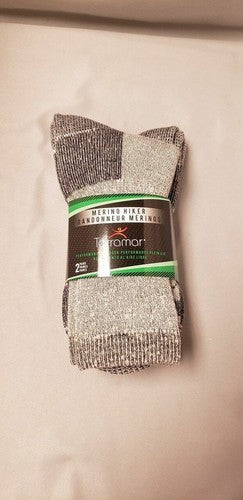 Terramar Merino Wool Blend Sock Size M 2-Pair Midweight Hiker Socks image 1