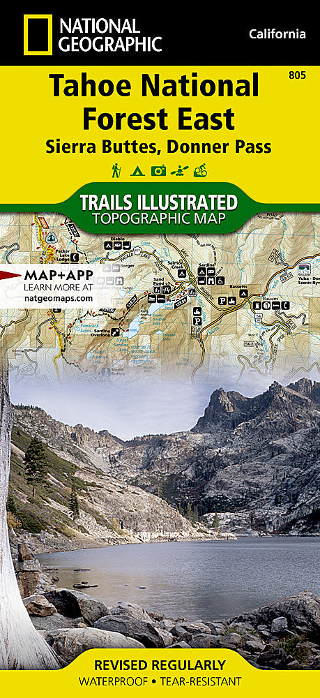 National Geographic Trails Illustrated CA Tahoe National Forest East Map 805 image 0