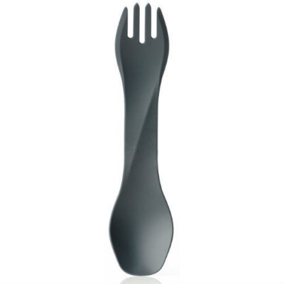 Human Gear GoBites Uno Mini Spoon/Fork Combo Utensil Gray Sturdy BPA-Free Nylon image 0