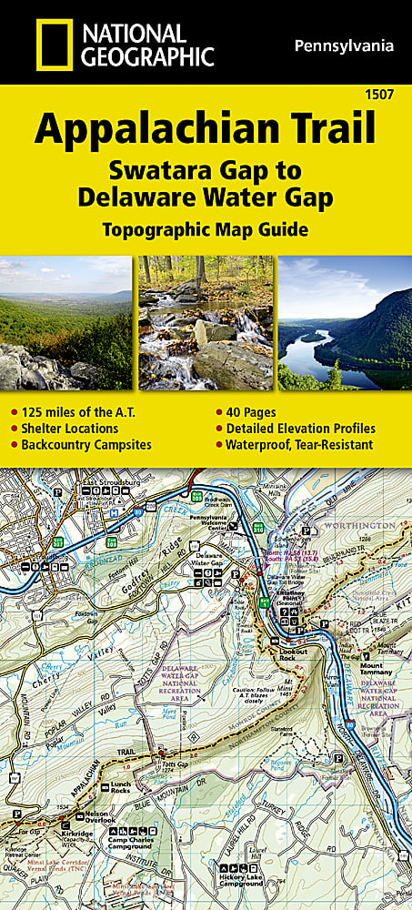 National Geographic Appalachian Trail Map Guide PA Swatara Gap-DE Water Gap 1507 image 0