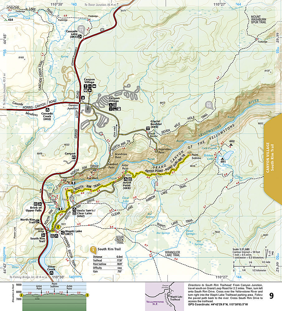 National Geographic Topographic Map Guide â€“ Yellowstone NP Day Hikes #1705 image 2