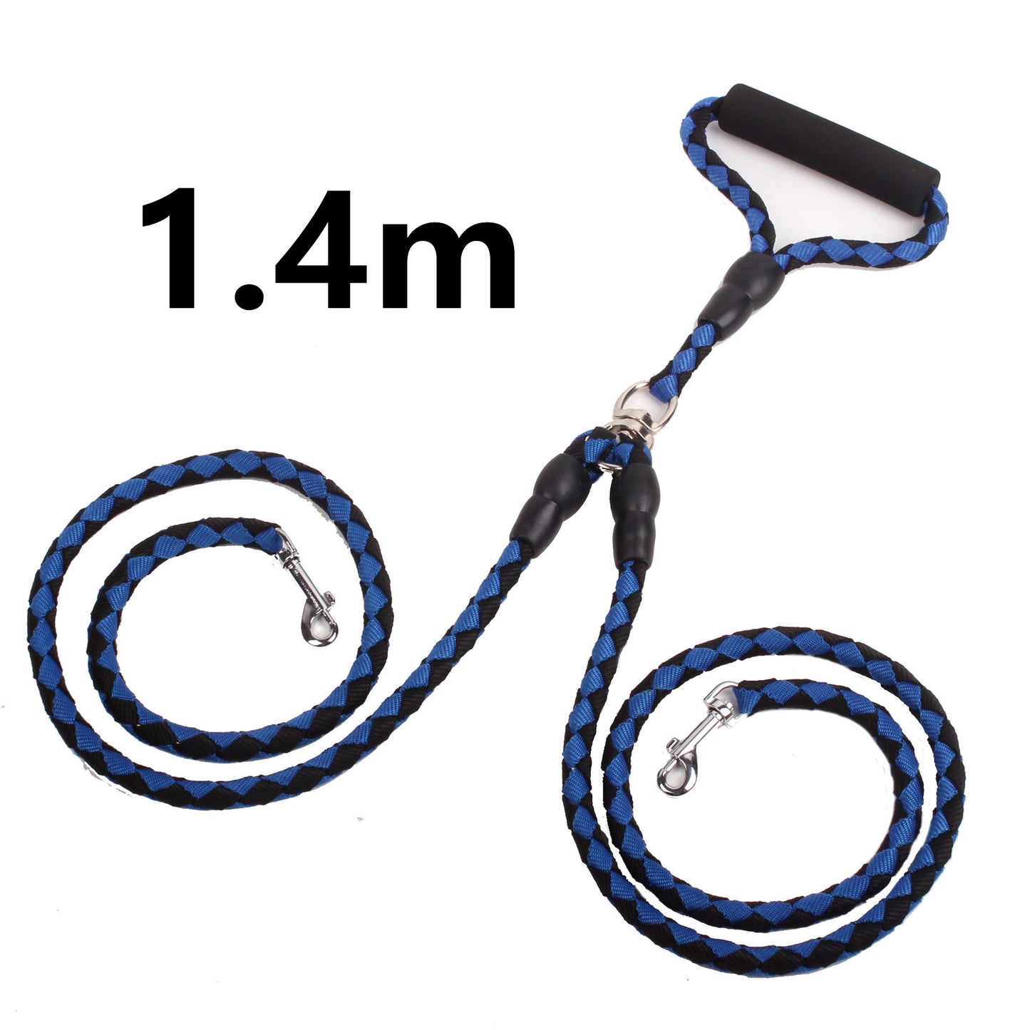 Double-ended dog traction rope by Tangled Trails Outdoor Gear for walking pets, showing the sturdy, durable design in use.