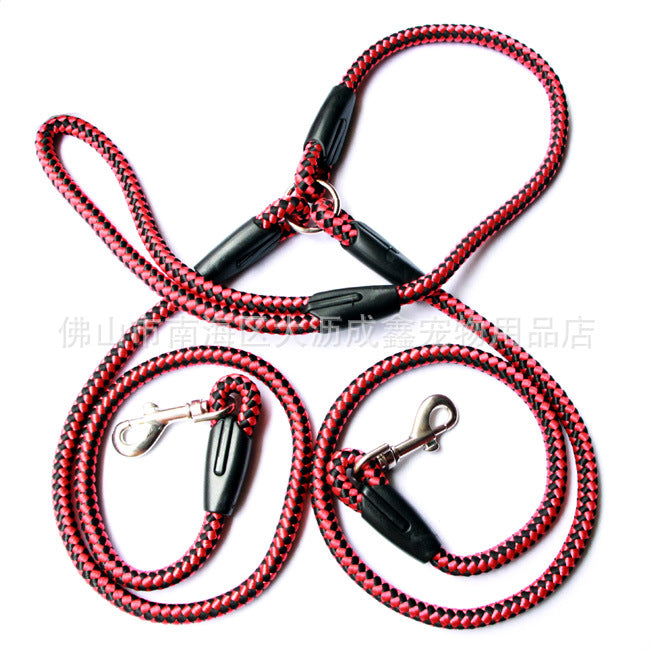 Double-ended dog traction rope by Tangled Trails Outdoor Gear, designed for walking and controlling pets outdoors.