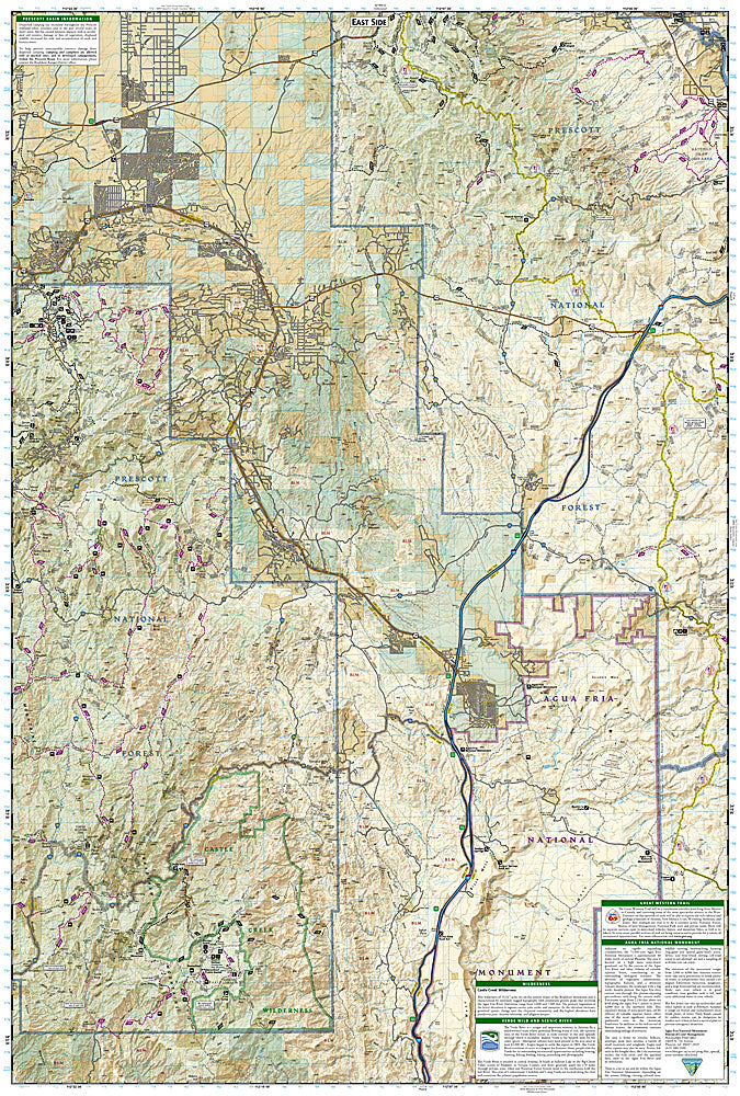 National Geographic Trails Illustrated AZ Bradshaw Mountains Prescott Map 858 image 2