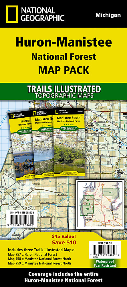 National Geographic MI Huron-Manistee National Forest TI Topo Map Pack Bundle image 0
