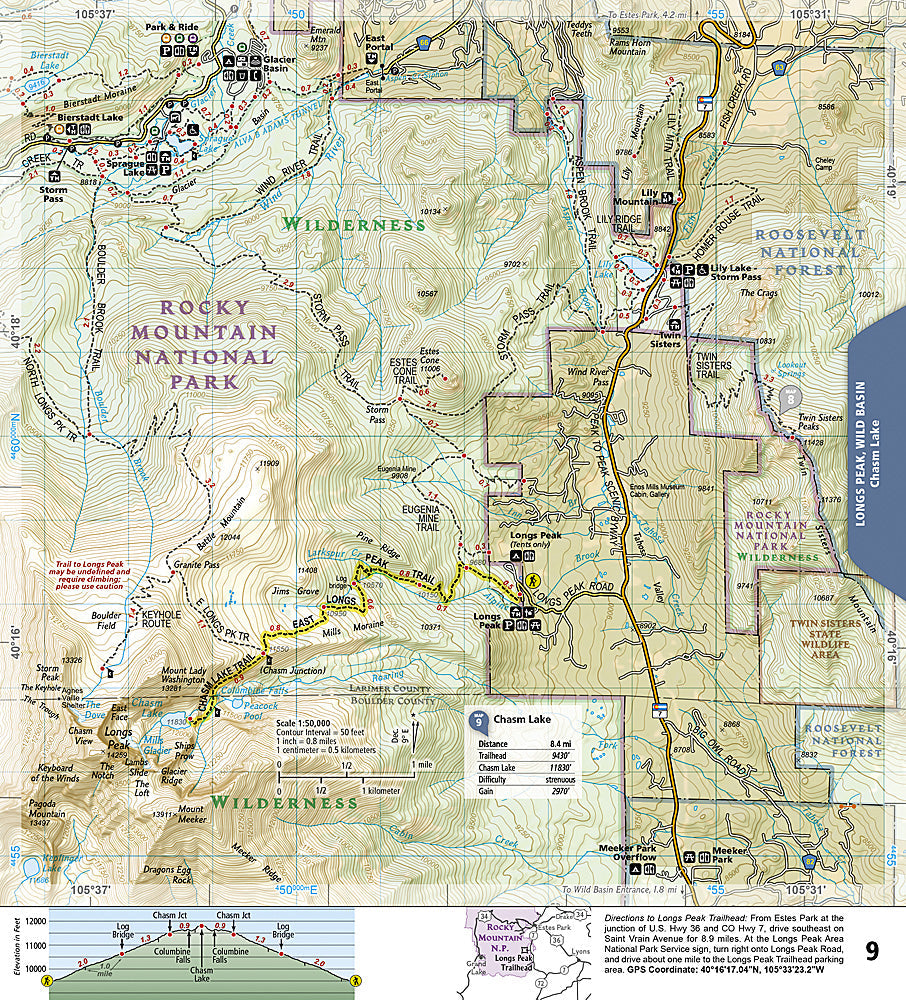 National Geographic Topographic Map Guide â€“ Rocky Mountain NP Day Hikes #1701 image 2